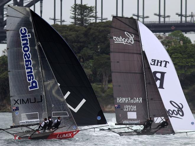 Two of the young teams presently showing great form in the first two races of the 18ft Skiffs Spring Championship ©  Frank Quealey / Australian 18 Footers League